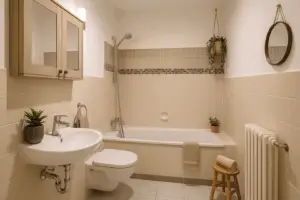 Badezimmer-Möbliert gestaget