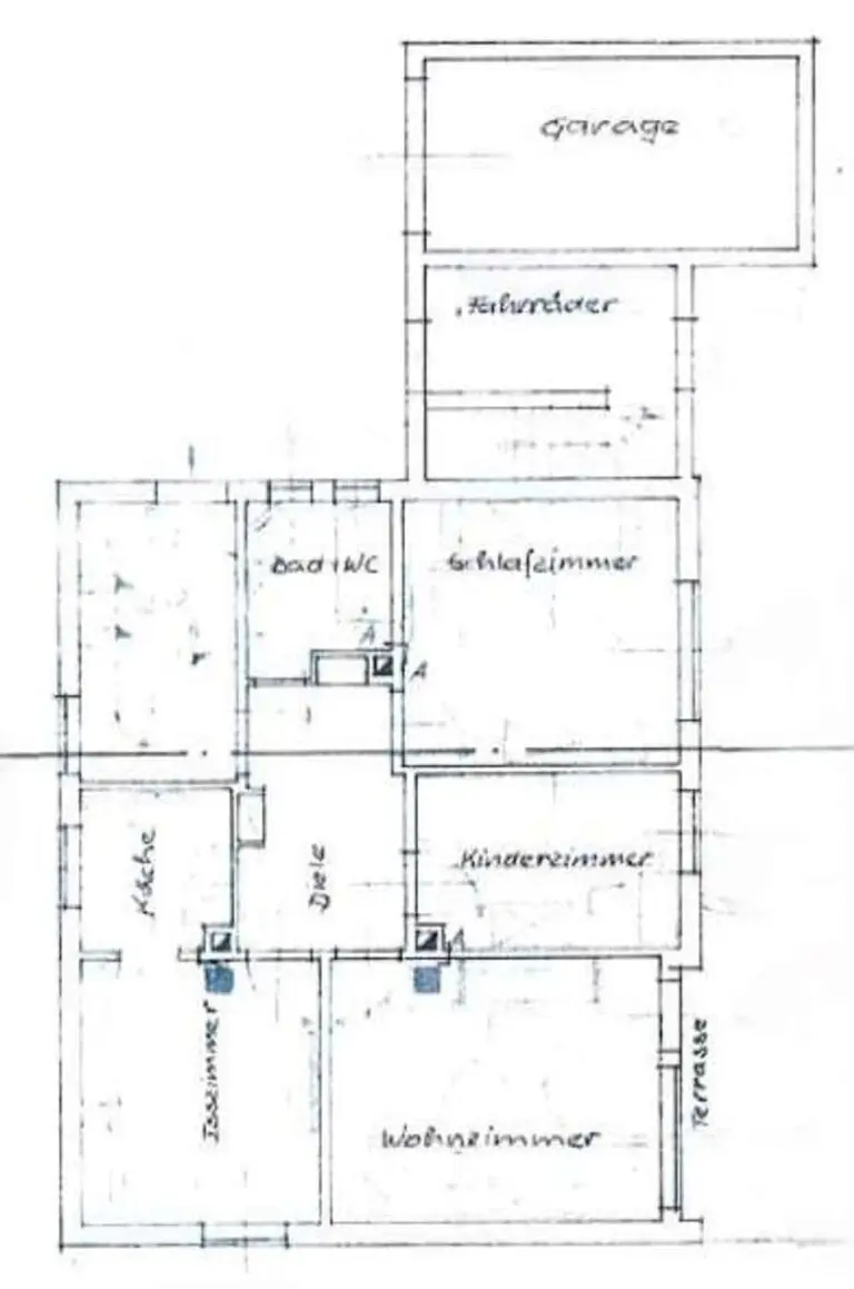 urspünglicher Grundriß EG _ OG 1962