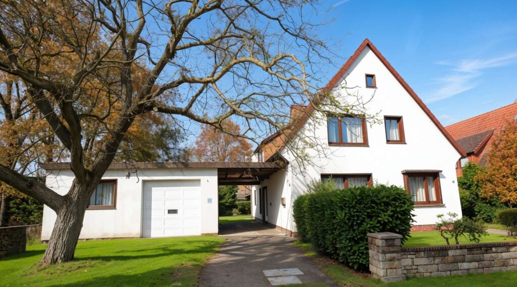 Objektansicht mit Garage