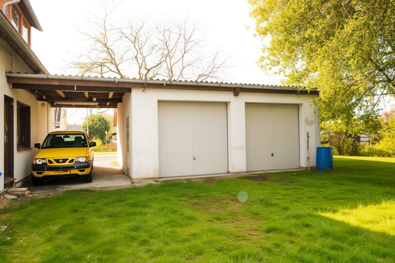 Doppelgarage Gartenans.