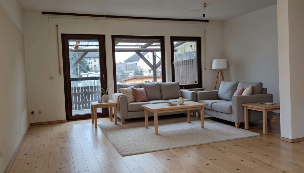 Wohnzimmer - beispielhaft möbliert