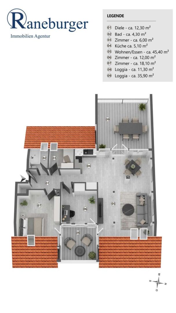 Dachgeschosswohnung mit Balkon und Terrasse (1)