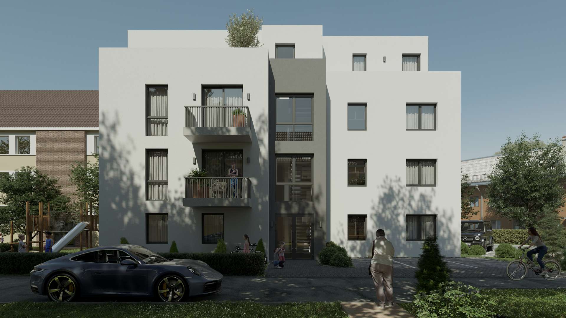 Vorderansicht morgens