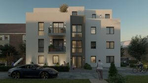 Vorderansicht abends