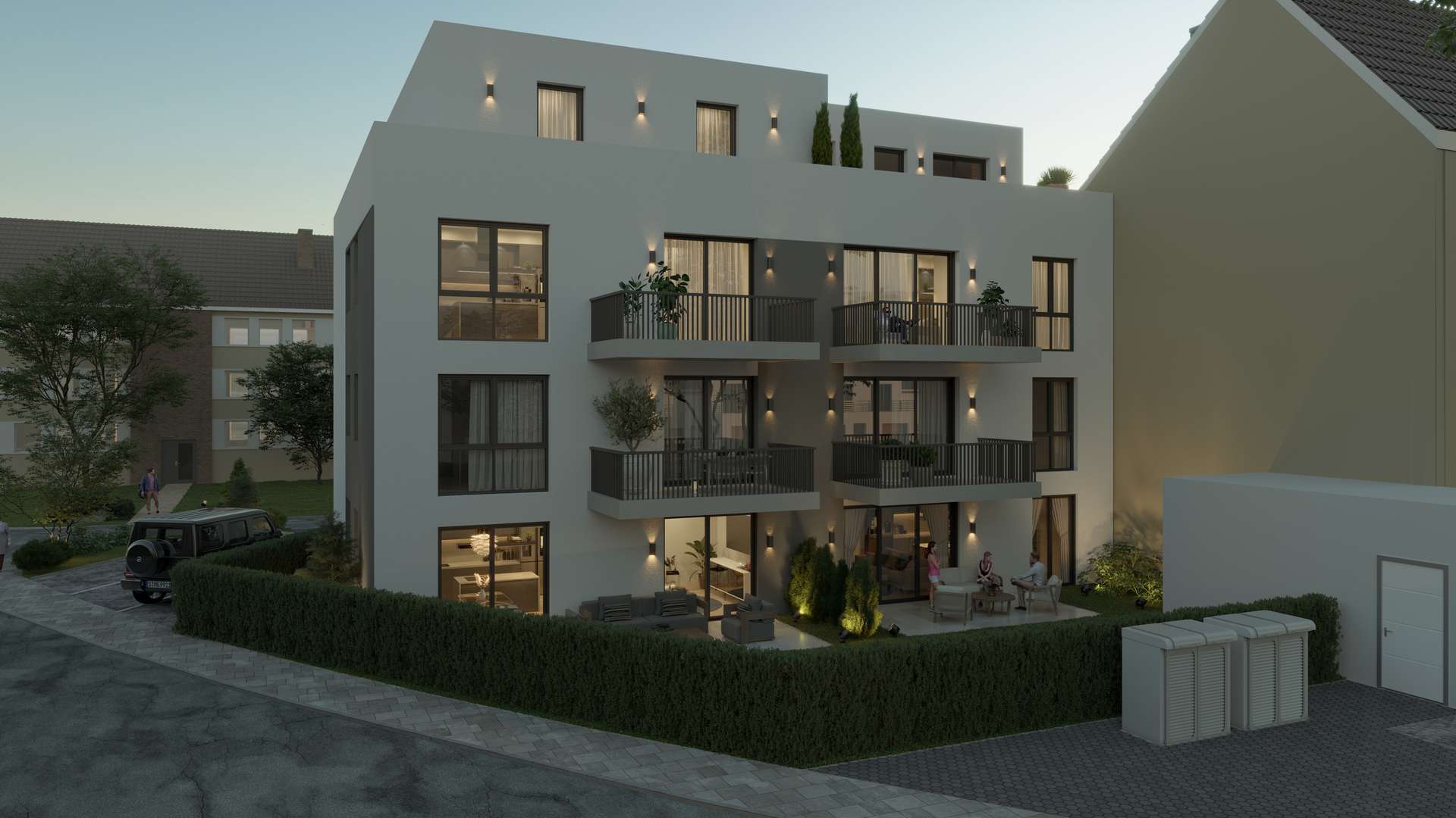 Rückansicht abends