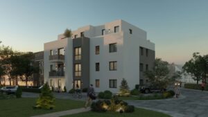 Vorderansicht seitlich rechts abends