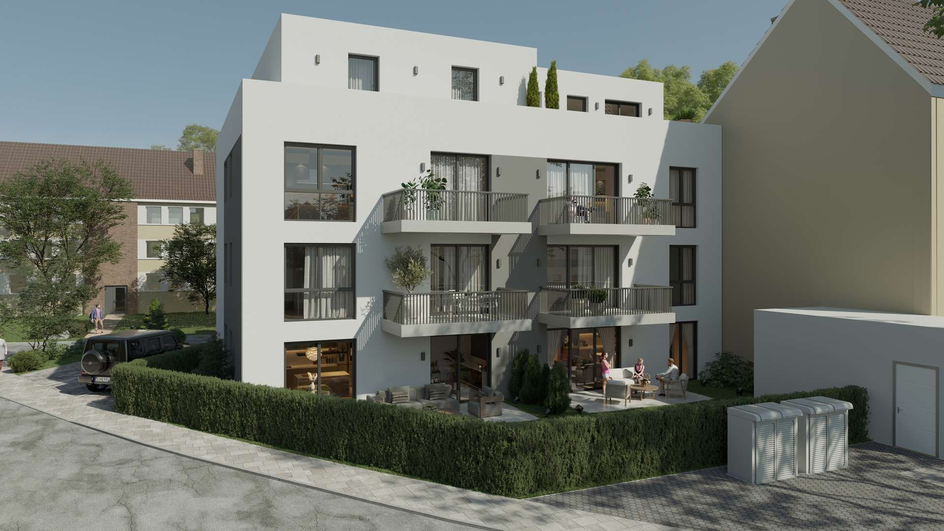 Rückansicht morgens