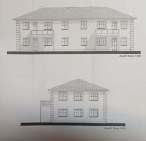 Baukörper Rück- und Seitenansicht