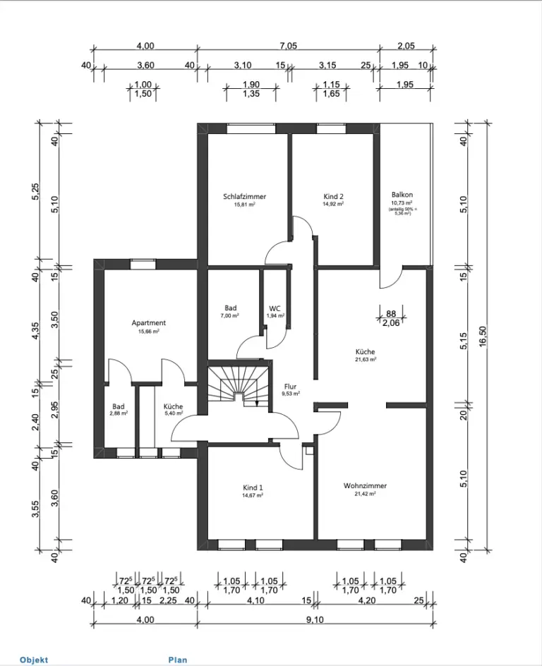 Grundriss 1. Obergeschoss