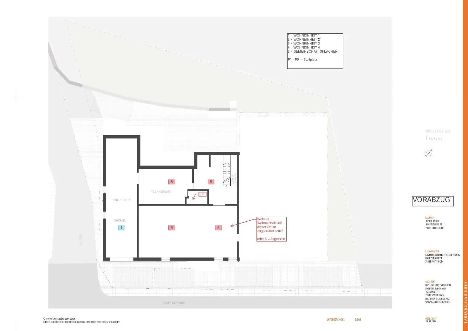 Große Garage zu 1 und Allgemeinräume 5