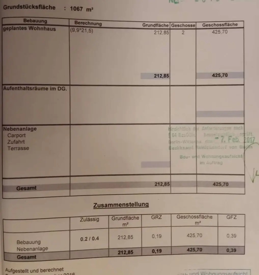 Nutzungsflächenberechnung