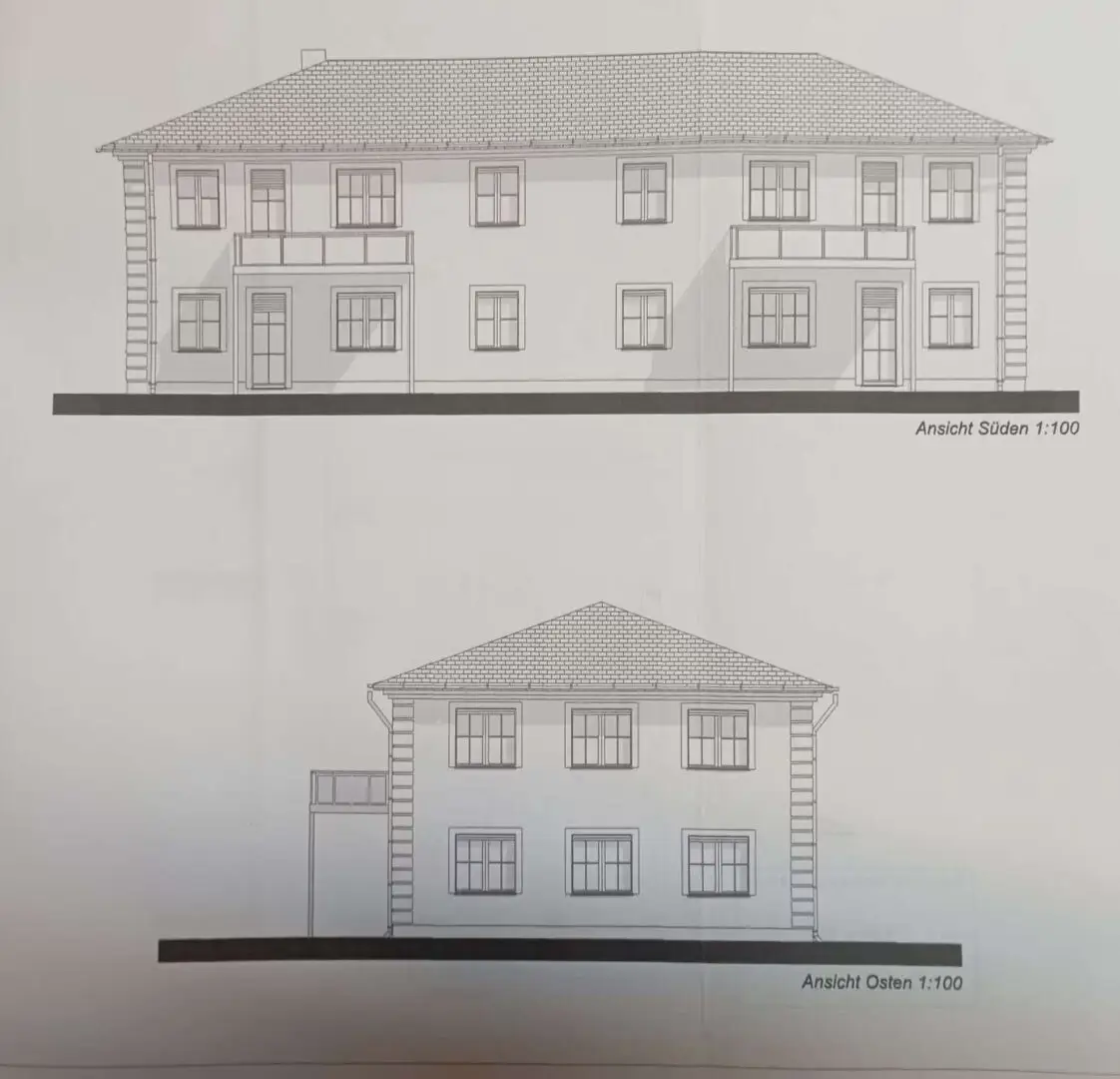 Baukörper Rück- und Seitenansicht