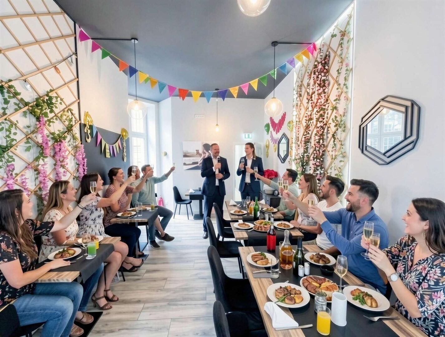 Geburtstagsparty im hinteren Raum