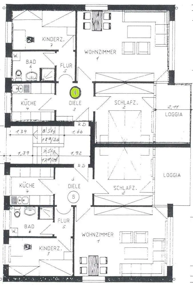 Skizze - Grundriss - Obergeschoss