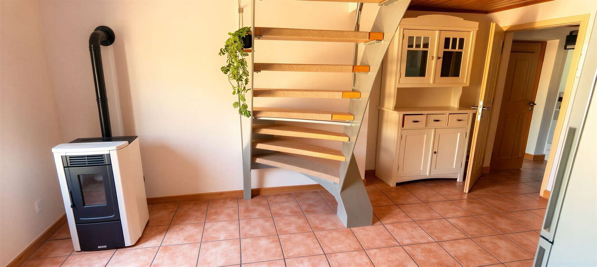 Wohnbereich mit Treppe zum Obergeschoss
