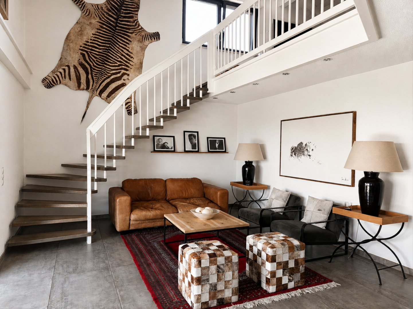 Wohnzimmer mit Blick zur Galerie
