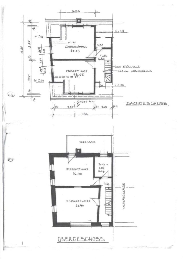 Grundriss Obergeschoss und Dachgeschoss