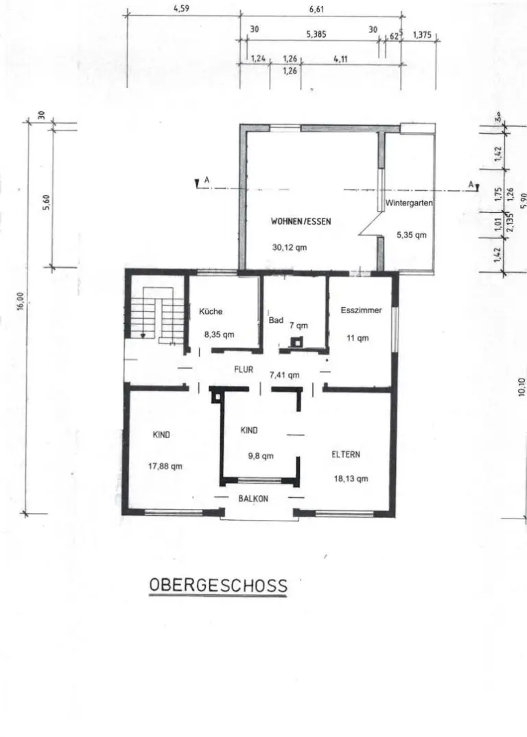 Grundriss Wohnung 1. OG