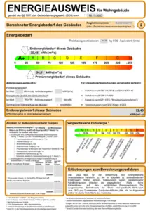 Energieausweis-Referenzausweis Vorderhaus