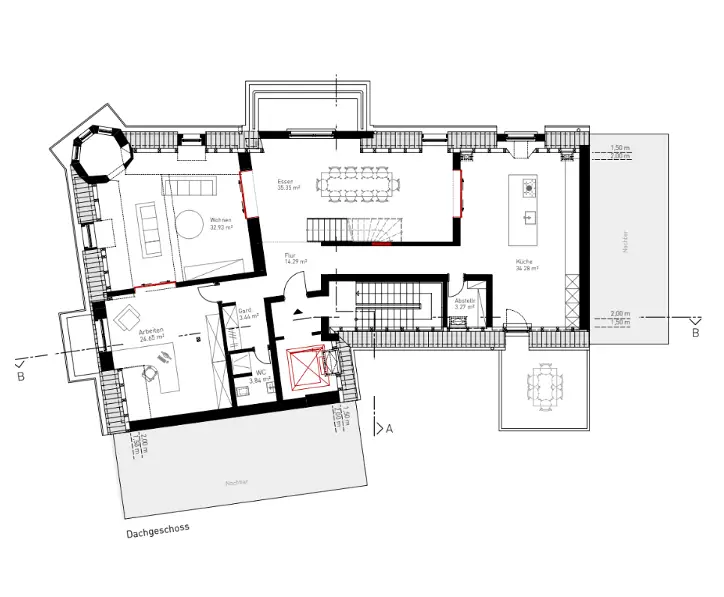 Grundriss 3. OG (Dachgeschoss) nach Renovierung