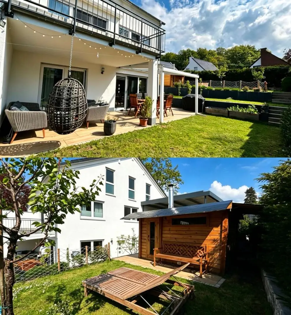 Gartensauna mit Terrasse