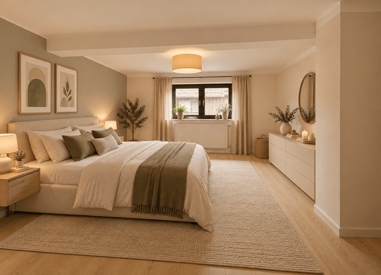 Visualisierung Schlafzimmer – mögliche Gestaltung nach Sanierung