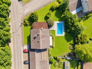 Drone.Haus und Garten von oben