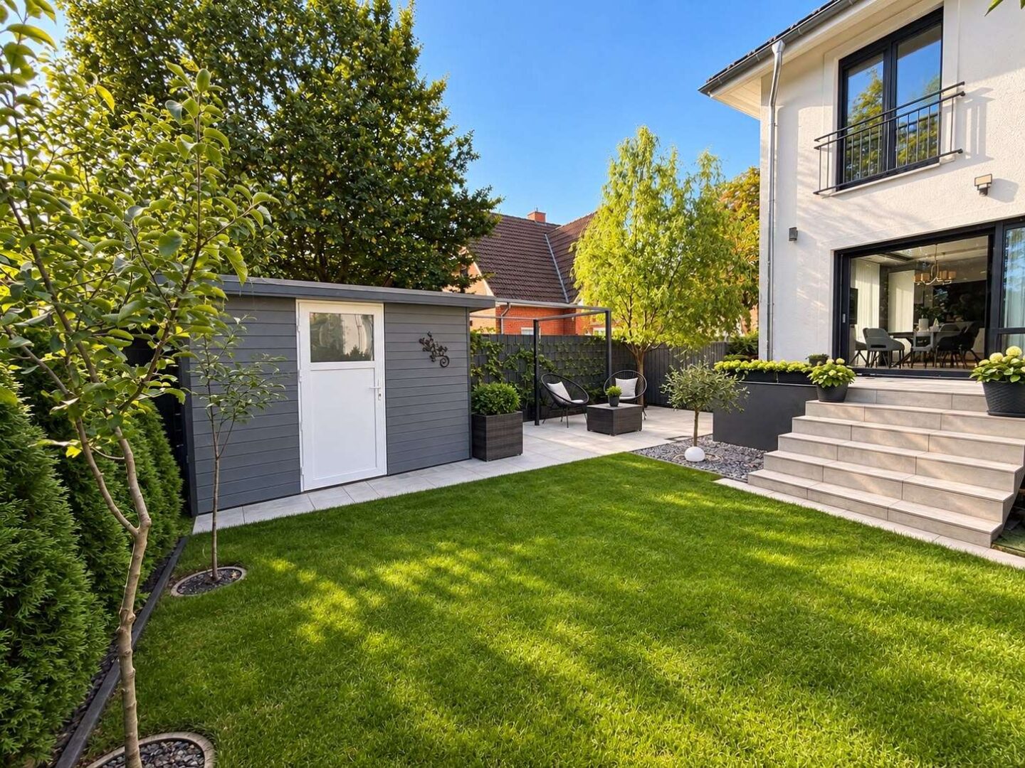 Garten und Hauseingang