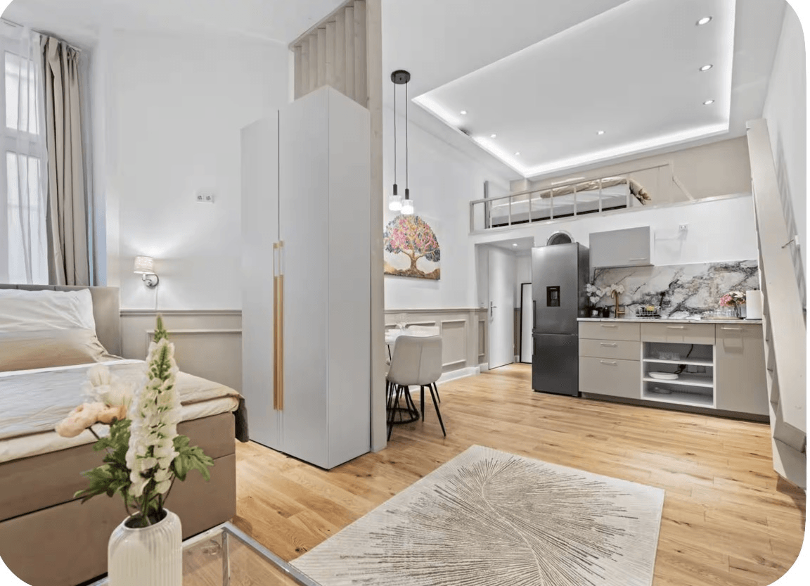 WE3 Wohnzimmer mit Küche