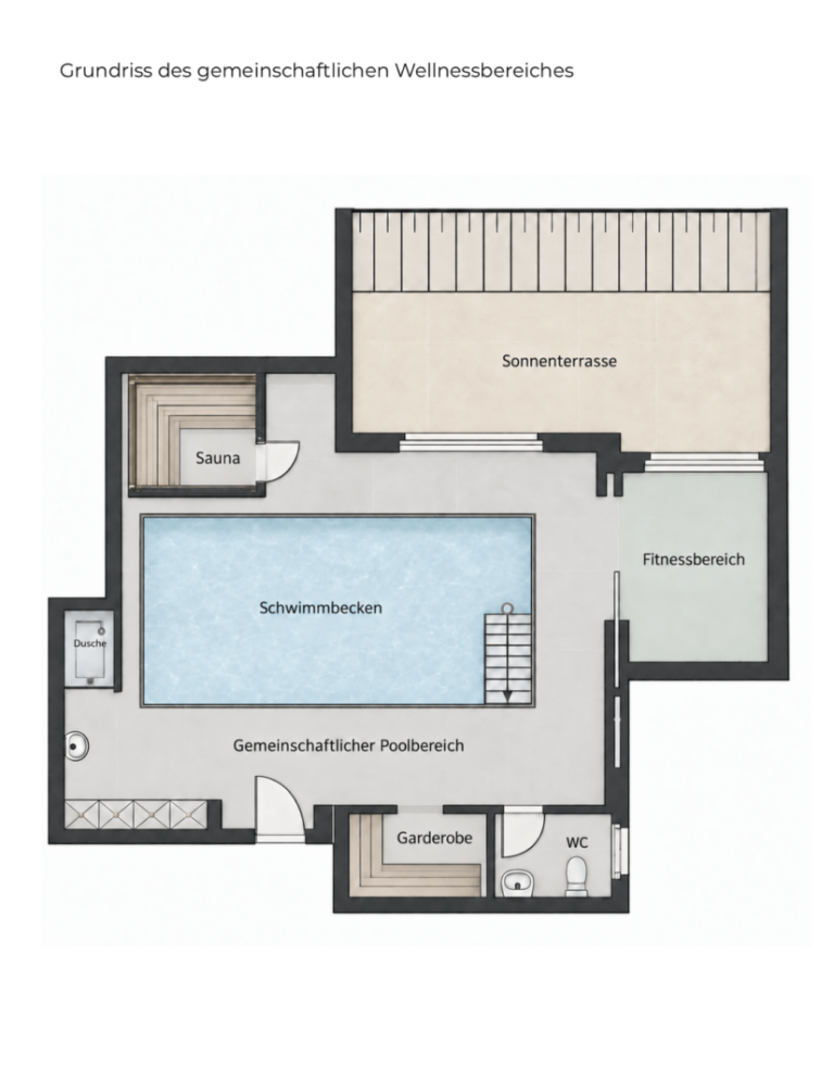 Grundriss Wellnessbereich