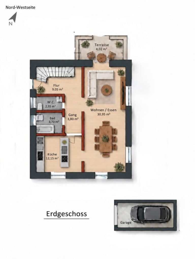 Visualisierter Grundriss EG