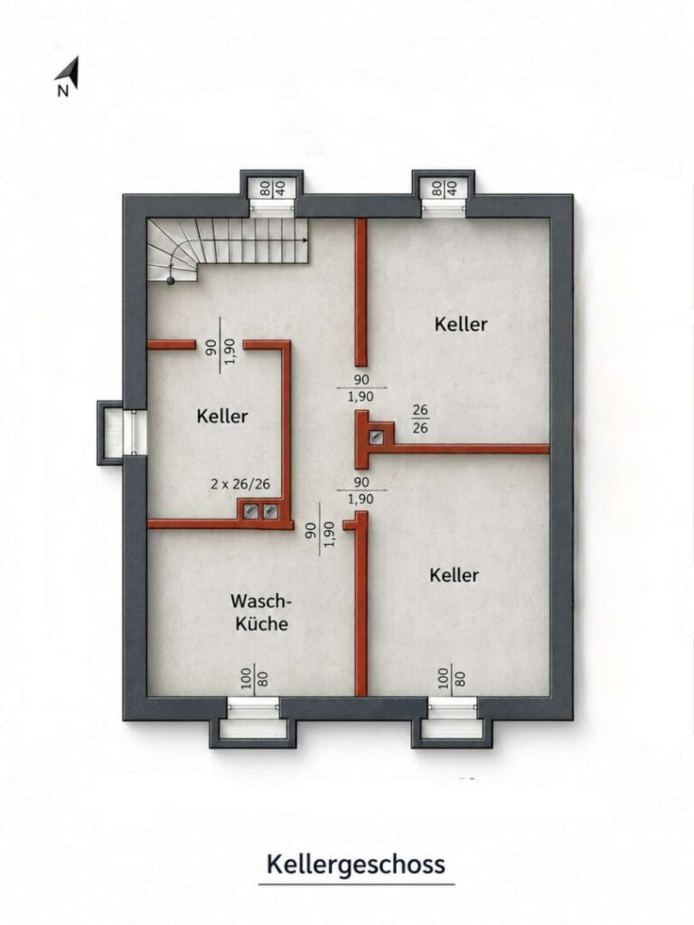 Visualisierter Grundriss UG