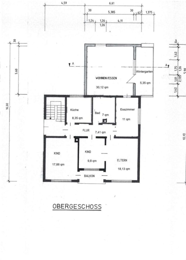 Grundriss Wohnung 1. OG