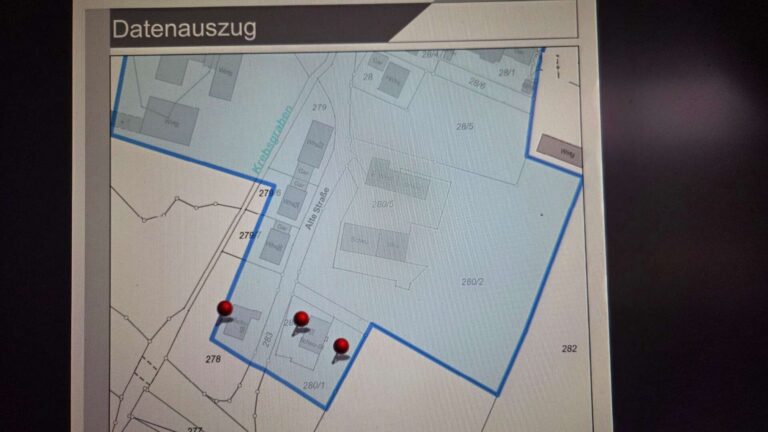 Lageplan Bachgrundstück und Nussbaumgrundstück