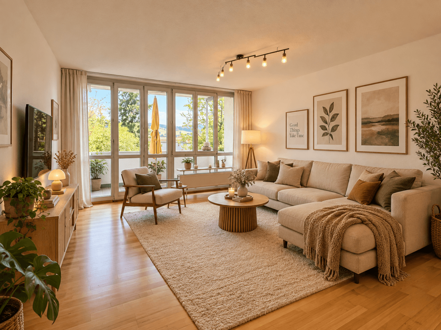Wohnzimmer visuell möbliert
